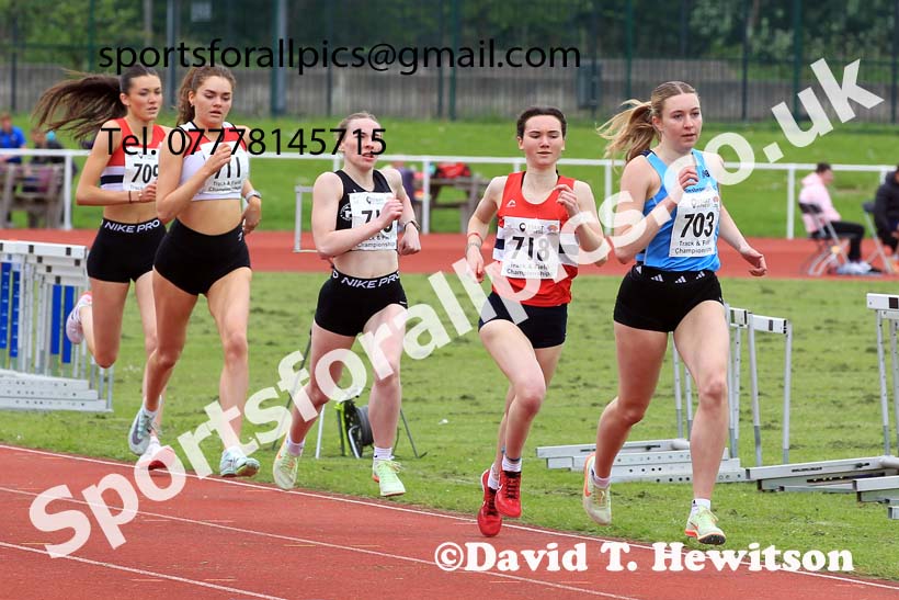Womens Under-20s 800 metres, 2023 North Eastern Track and Field Champs., Middlesbrough Sports Village, Middlesbrough. Photo: David T. Hewitson/Sports for All Pics